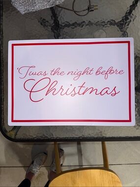 Large Metal Christmas Wall Sign  Decor 20”x 14” Twas The Night Before Christmas”